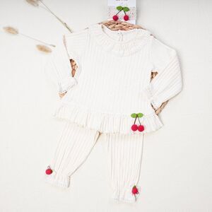 Ribbed Cotton Baby Girls Set Cherry